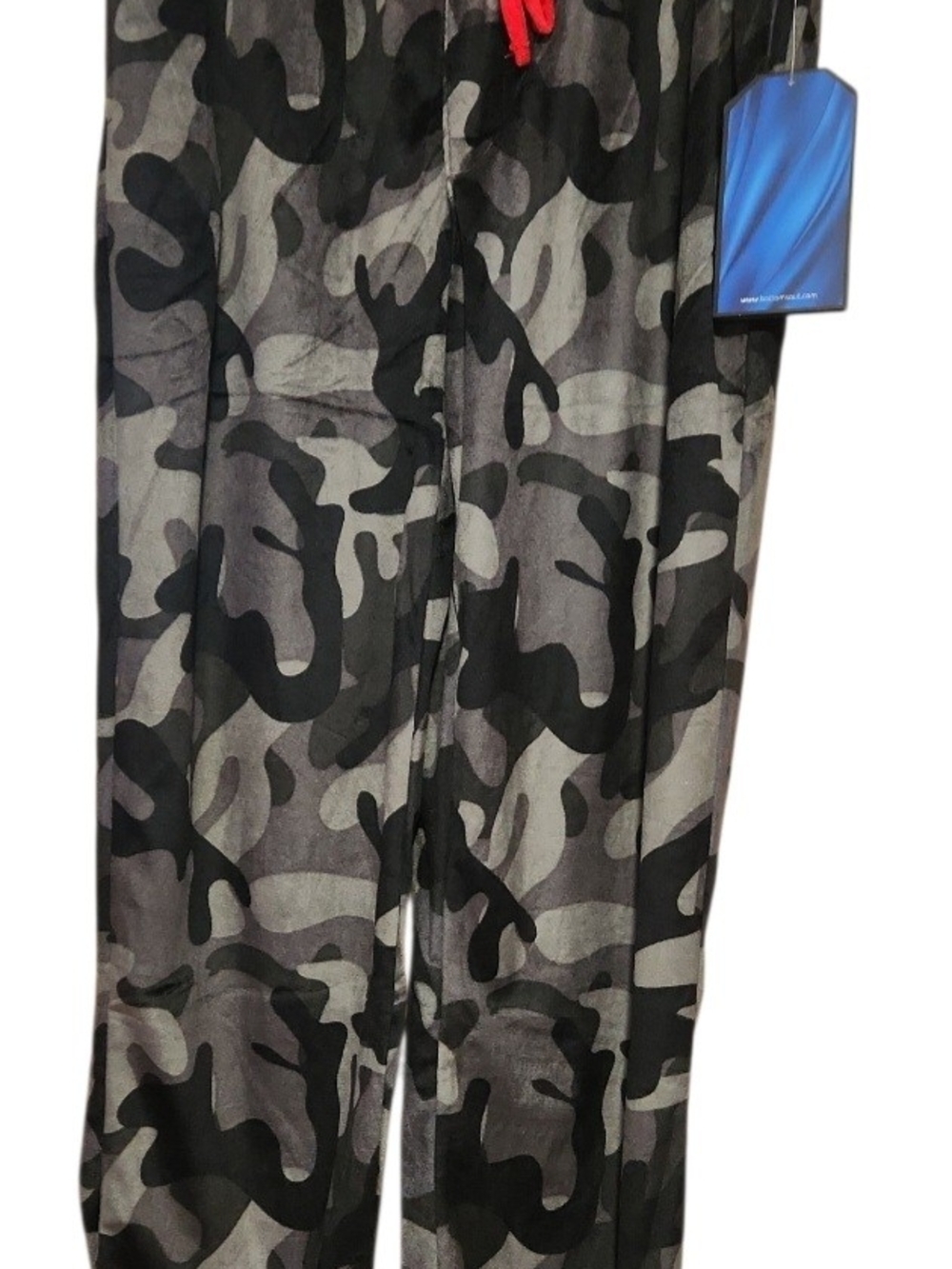 Men's Mink Fleece Gray and Black Camo Pants Comfortable Casual Wear